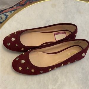 Nine West Burgundy Studded Flats